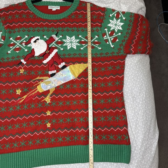 🎅 EPIC Dabbing Santa Ugly Christmas Sweater | Holographic Rocket | Size XXL - Picture 8 of 8
